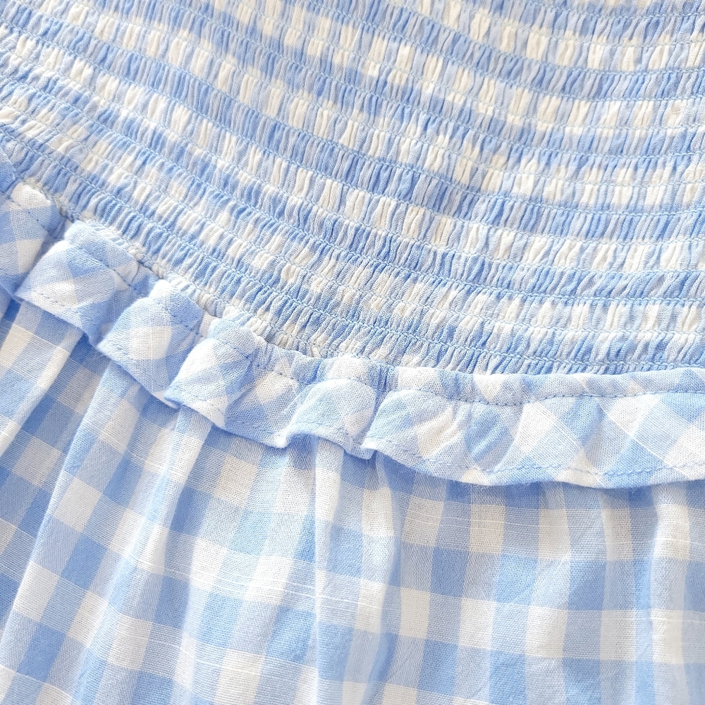 NWOT Reformation Dawson Gingham Milkmaid Mini Dress - Picture 6 of 11